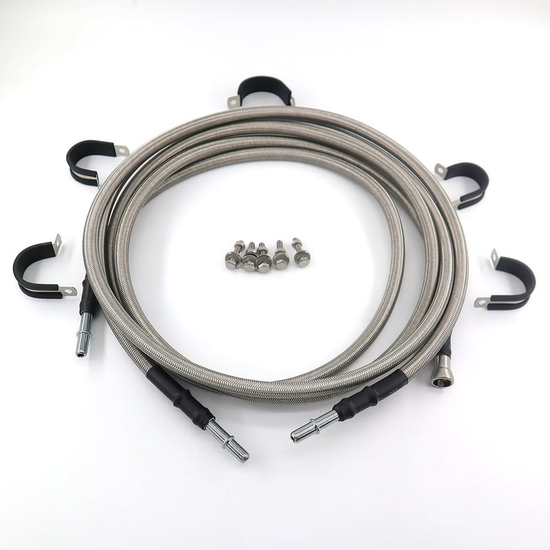 QHHR Stainless Steel Braided Fuel Lines Kit 819-816 Fit for Chevrolet Silverado/GMC 1500/2500/3500 2004-2008 - Image 3
